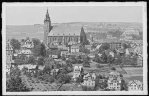 Schneeberg. Blick auf Schneeberg, Kirche