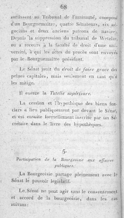 5. Participation de la Bourgeoisie aux affaires publiques.