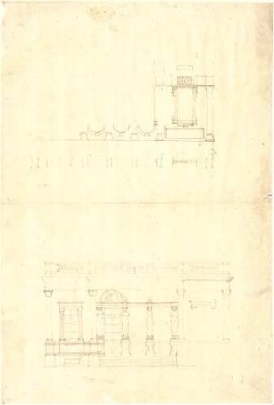 Leins, Christian Friedrich von; Frankreich; Reiseskizzen - Gebäude (Teilansicht, Detail)