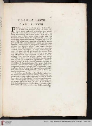 Tabula LXXVII. Caput LXXVII