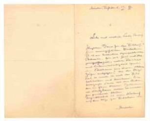 Brief von Georg Ebers, München, an Ludovice (Lulu) Le Page Renouf