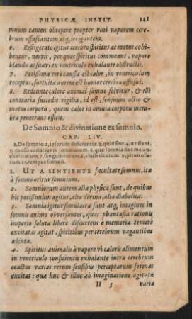 De Somnio & divinatione ex somnio. Cap. LIV.
