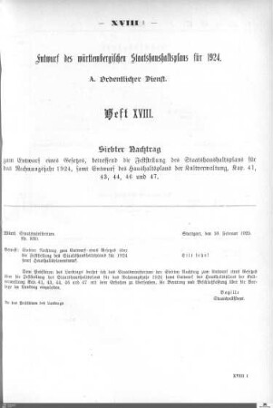 Staatshaushaltsplan 1924, Heft 18