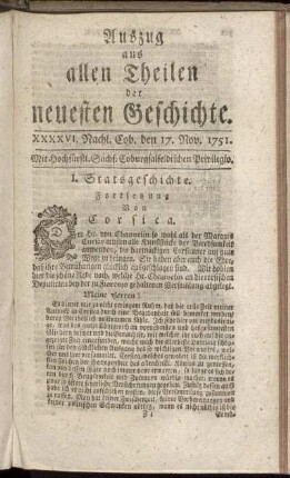 XXXXVI. Nachl. Cob. den 17. Nov. 1751.