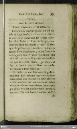 CXXXII. Sur le livre intitulé