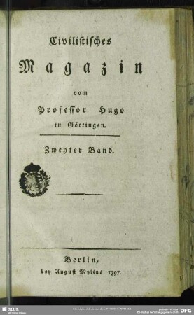 2.1792/97(1797): Civilistisches Magazin