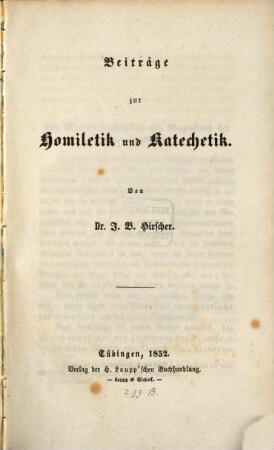 Beiträge zur Homiletik und Katechetik