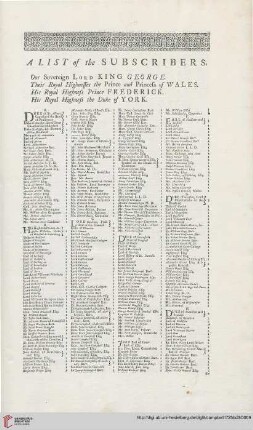 A list of the subscribers