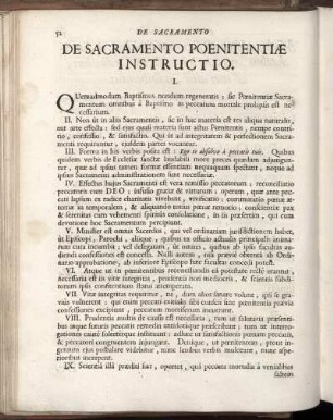 De Sacramento Poenitentiæ Instructio.