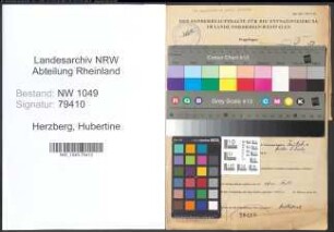 Entnazifizierung Hubertine Herzberg , geb. 21.06.1902 ()