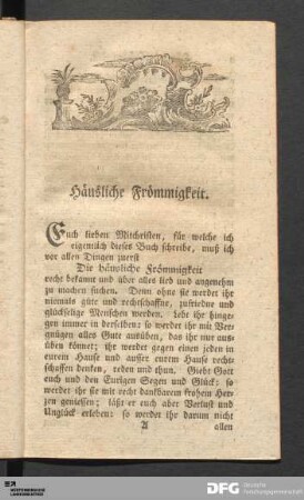 Häusliche Frömmigkeit.