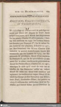 Additions, Éclaircissements, Et Observations