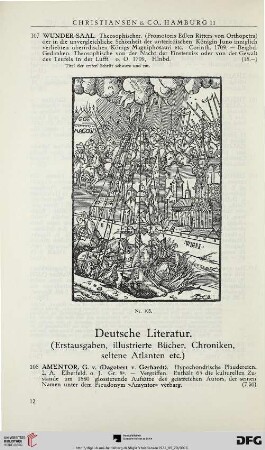 Deutsche Literatur. (Erstausgaben, illustrierte Bücher, Chroniken, seltene Atlanten etc.) (Nr. 108-309)