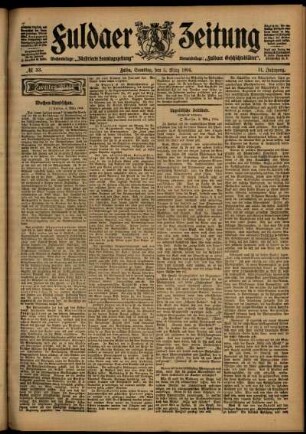 Zweite Ausgabe vom Samstag, den 05. März 1904.