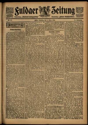 Zweite Ausgabe vom Samstag, den 05. März 1904.
