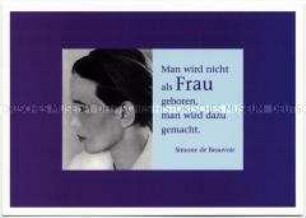 Postkarte zum Thema Frauenbild