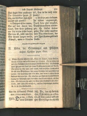 II. Ueber die Gesinnungen und Pflichten wahrer Christen gegen Gott.