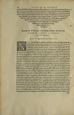 Marci Tvllii Ciceronis Epistolarvm Ad Qvintvh C. Fratrem Liber Primvs.