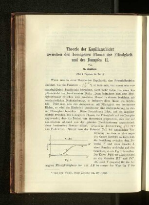 Theorie der Kapillarschicht zwischen den homogenen Phasen der Flüssigkeit und des Dampfes. II.