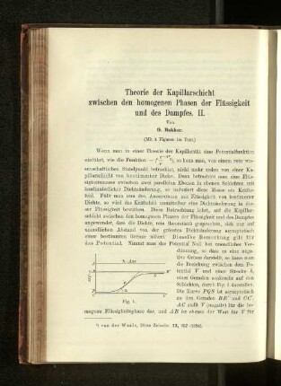 Theorie der Kapillarschicht zwischen den homogenen Phasen der Flüssigkeit und des Dampfes. II.