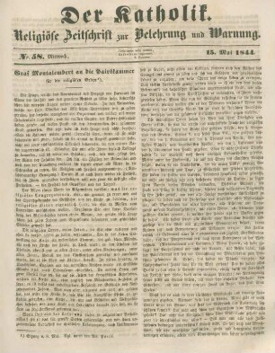 269-274 Graf Montalembert an die Pairskammer für die religiösen Orden