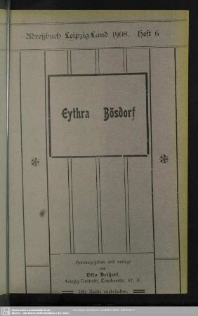 Heft 6. Eythra. Bösdorf