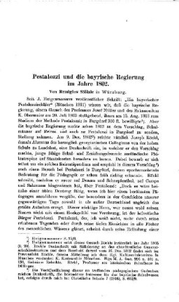 Pestalozzi und die bayrische Regierung im Jahre 1802