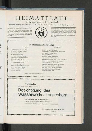 Ein altniederdeutsches Liebeslied