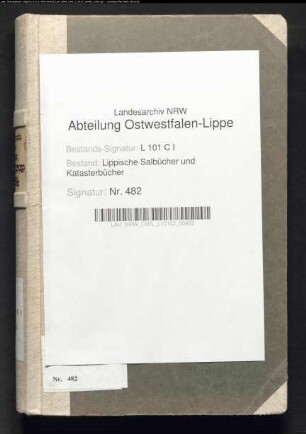 Salbuch der Stadt Barntrup von 1854, Bd. 1