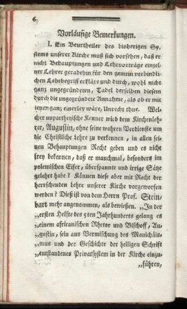 Vorlaeufige Bemerkungen
