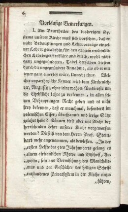 Vorlaeufige Bemerkungen