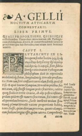 A[uli] Gellii Noctium Atticarum Commentarii.