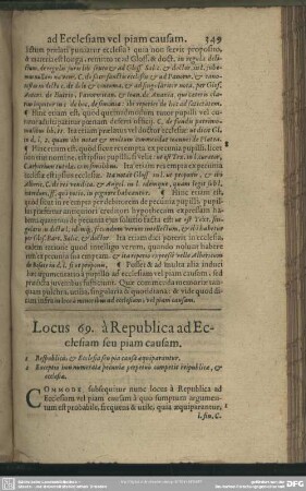 Locus 69. à Republica ad Ecclesiam seu piam causam