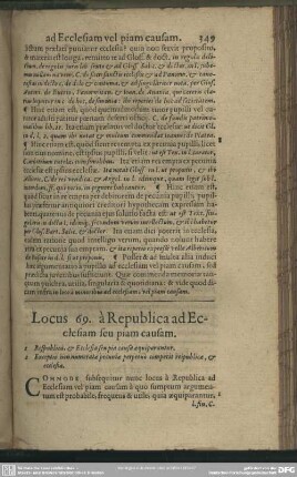 Locus 69. à Republica ad Ecclesiam seu piam causam