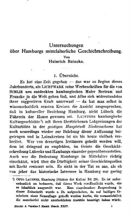 Untersuchungen über Hamburgs mittelalterliche Geschichtschreibung.