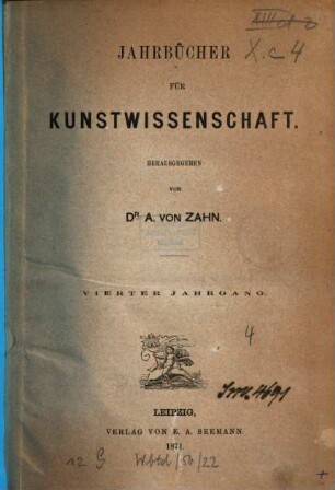 Jahrbücher für Kunstwissenschaft, 4. 1871