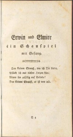 Erwin und Elmire ein Schauspiel mit Gesang