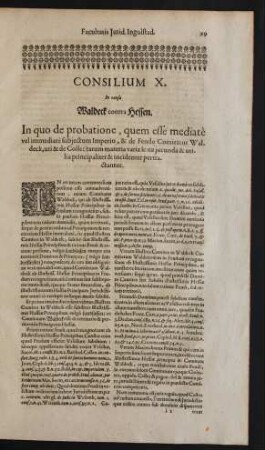 Consilium X. In causa Waldeck contra Hessen.