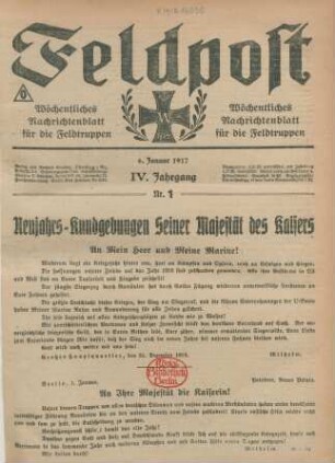 4.1917: Feldpost