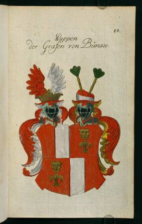 88r-88v, 88. Wappen der Grafen von Bünau