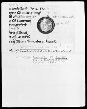 Laacher Sakramentar — Tierkreiszeichen Jungfrau, Folio 5recto