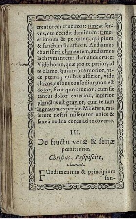 III. De fructu verae & seriae poenitentiae