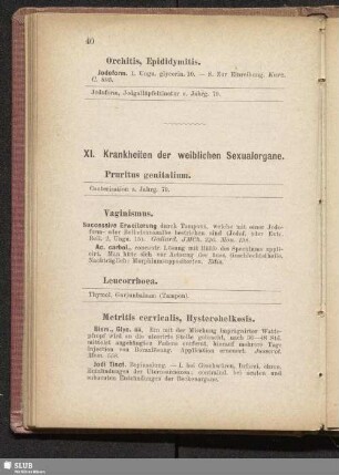 XI. Krankheiten der weiblichen Sexualorgane