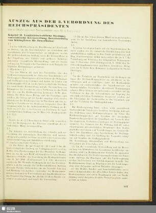 Auszug Aus Der 3. Verordnung Des Reichspräsidenten : vom 6. Oktober 1931 nach Reichsgesetzblatt 1931, Nr. 7, S. 551-553