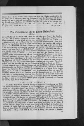 Die Doppelmelodien im neuen Gesangbuch