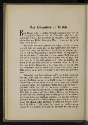 Das Bäumlein im Walde.