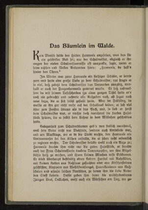 Das Bäumlein im Walde.