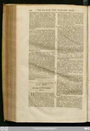 Cap. VIII. De variis erroribus Versionis Graecae.