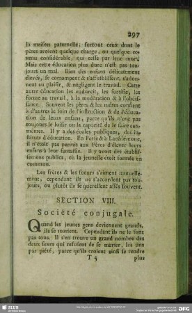 Section VIII. Société conjugale