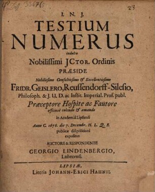 Testium Numerus